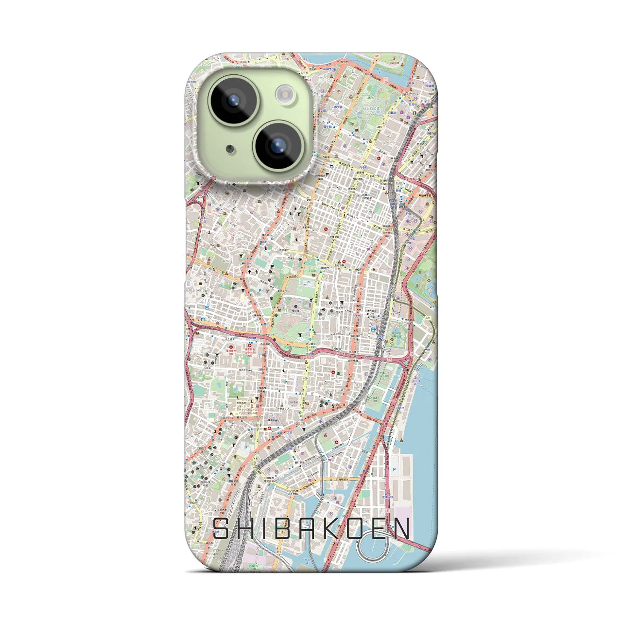 【芝公園】地図柄iPhoneケース（バックカバータイプ・ナチュラル）iPhone 15 用
