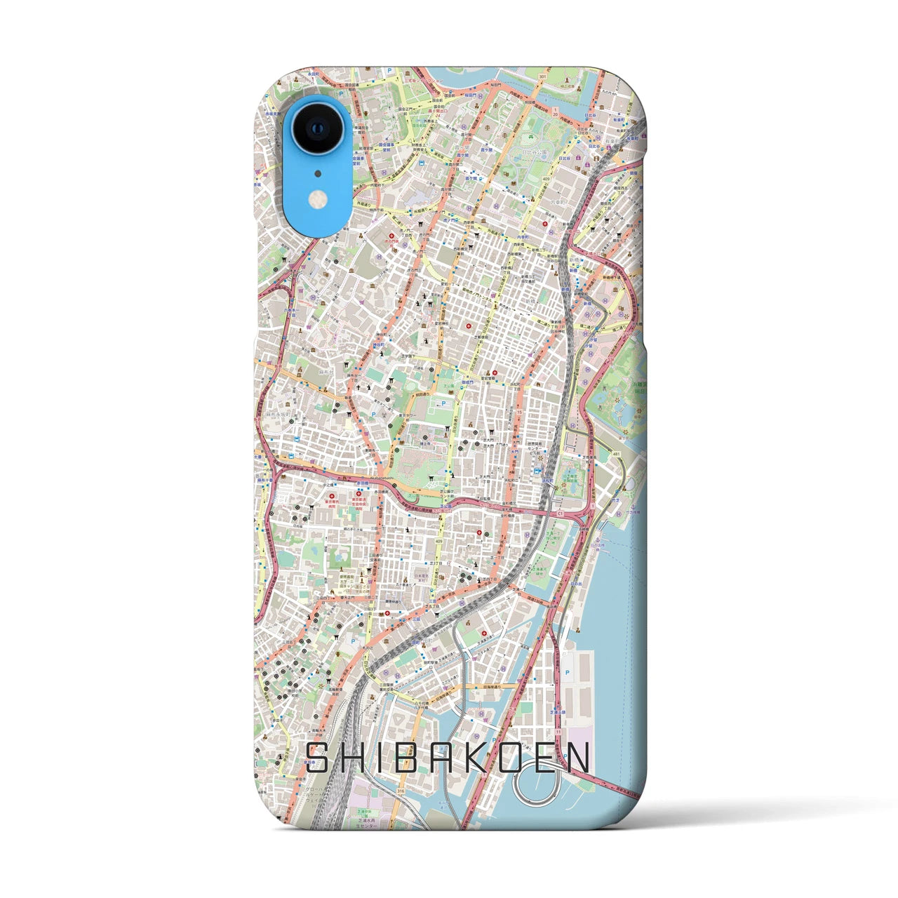 【芝公園】地図柄iPhoneケース（バックカバータイプ・ナチュラル）iPhone XR 用