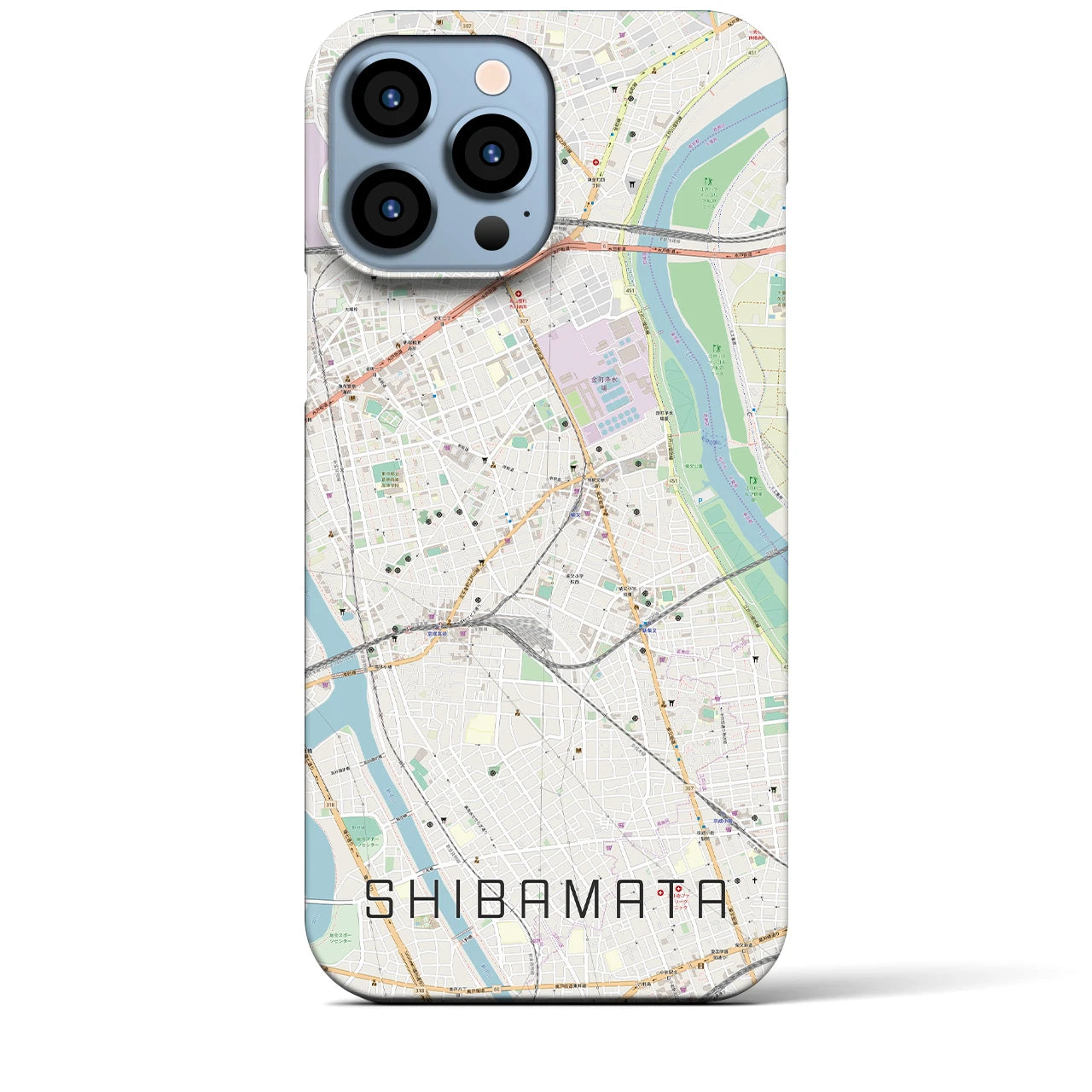 【柴又】地図柄iPhoneケース（バックカバータイプ・ナチュラル）iPhone 13 Pro Max 用