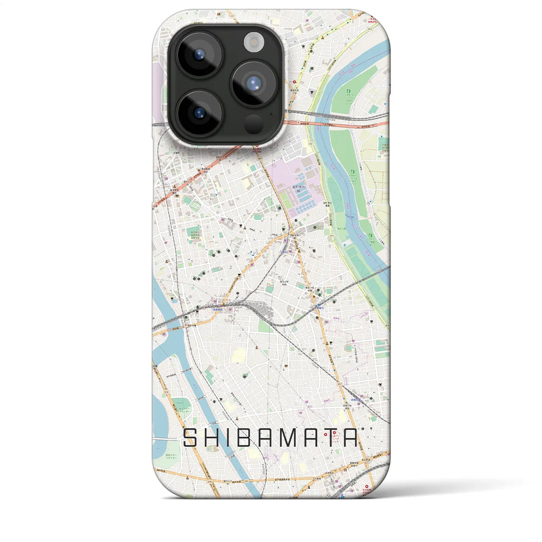 【柴又】地図柄iPhoneケース（バックカバータイプ・ナチュラル）iPhone 15 Pro Max 用