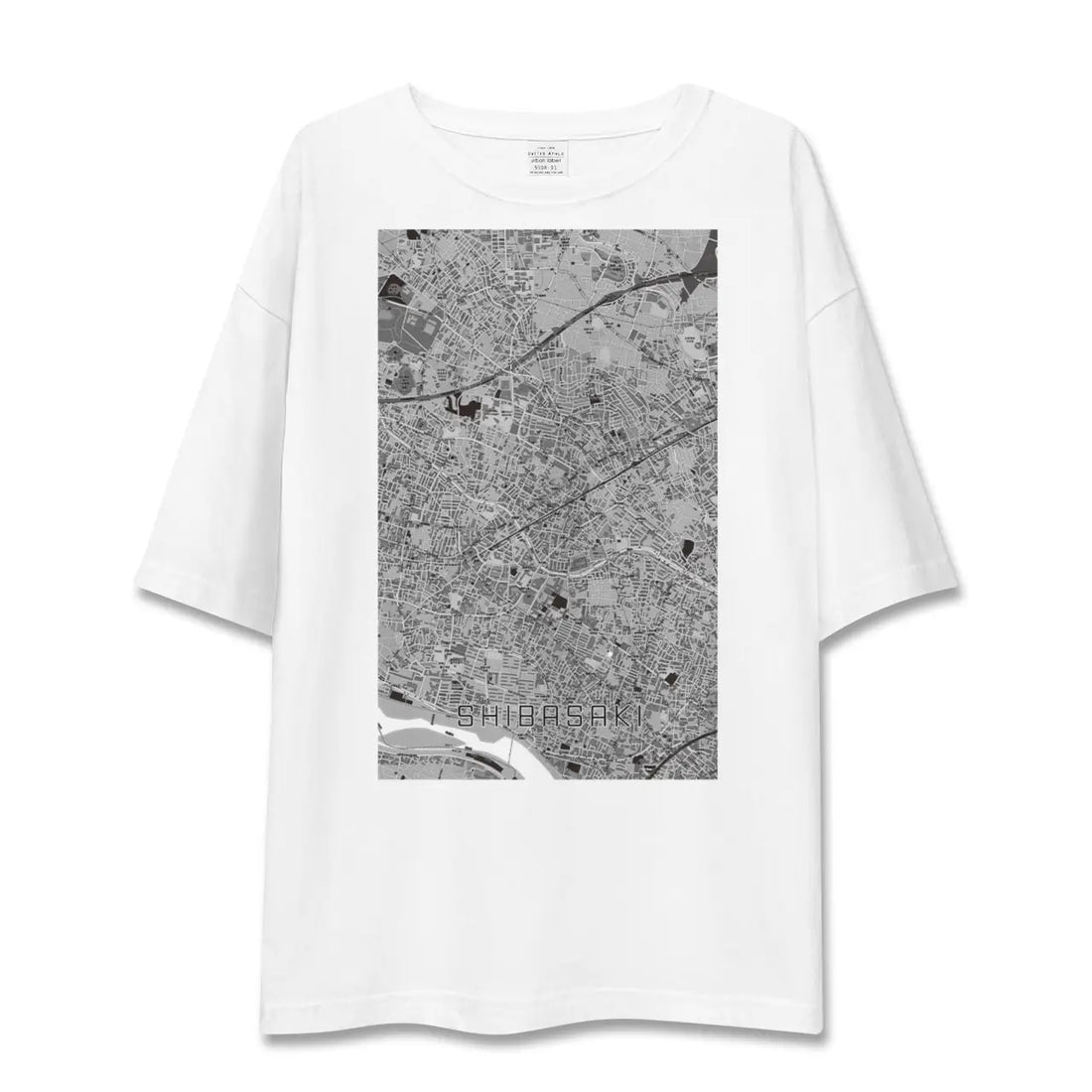 【柴崎(東京都)】地図柄ビッグシルエットTシャツ