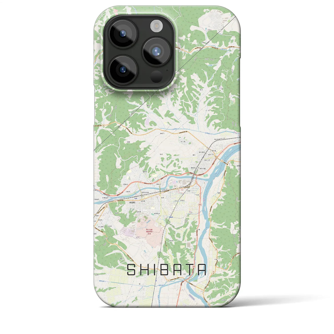 【柴田】地図柄iPhoneケース（バックカバータイプ・ナチュラル）iPhone 15 Pro Max 用