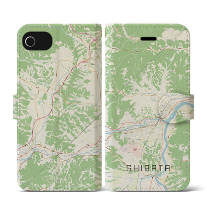 【柴田（宮城県）】地図柄iPhoneケース（手帳タイプ）ナチュラル・iPhone SE（第3 / 第2世代） / 8 / 7 / 6s / 6 用