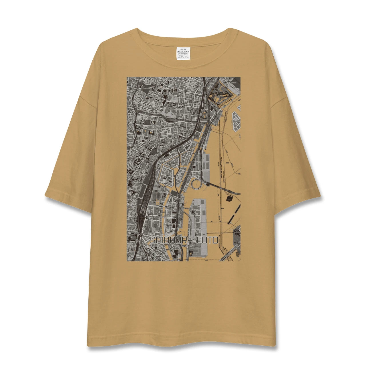 【芝浦ふ頭（東京都）】地図柄ビッグシルエットTシャツ