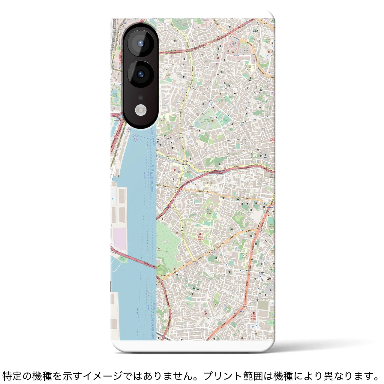 【芝浦】地図柄iPhoneケース（手帳両面タイプ・ナチュラル）iPhone 14 Pro 用