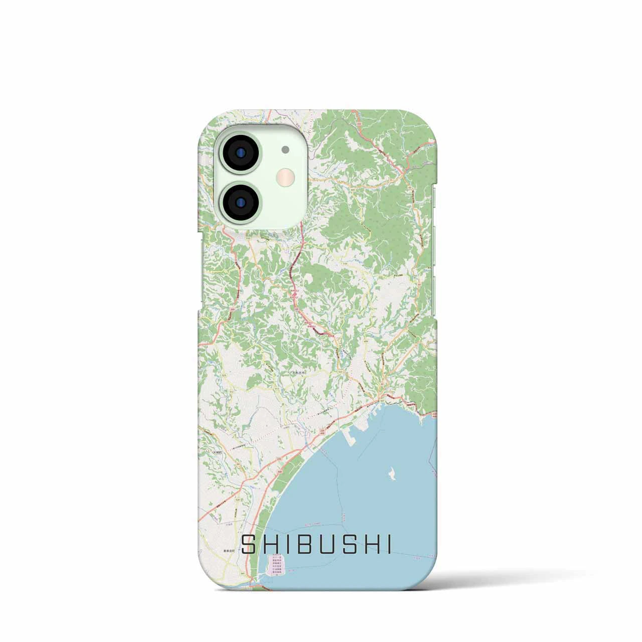 【志布志】地図柄iPhoneケース（バックカバータイプ・ナチュラル）iPhone 12 mini 用