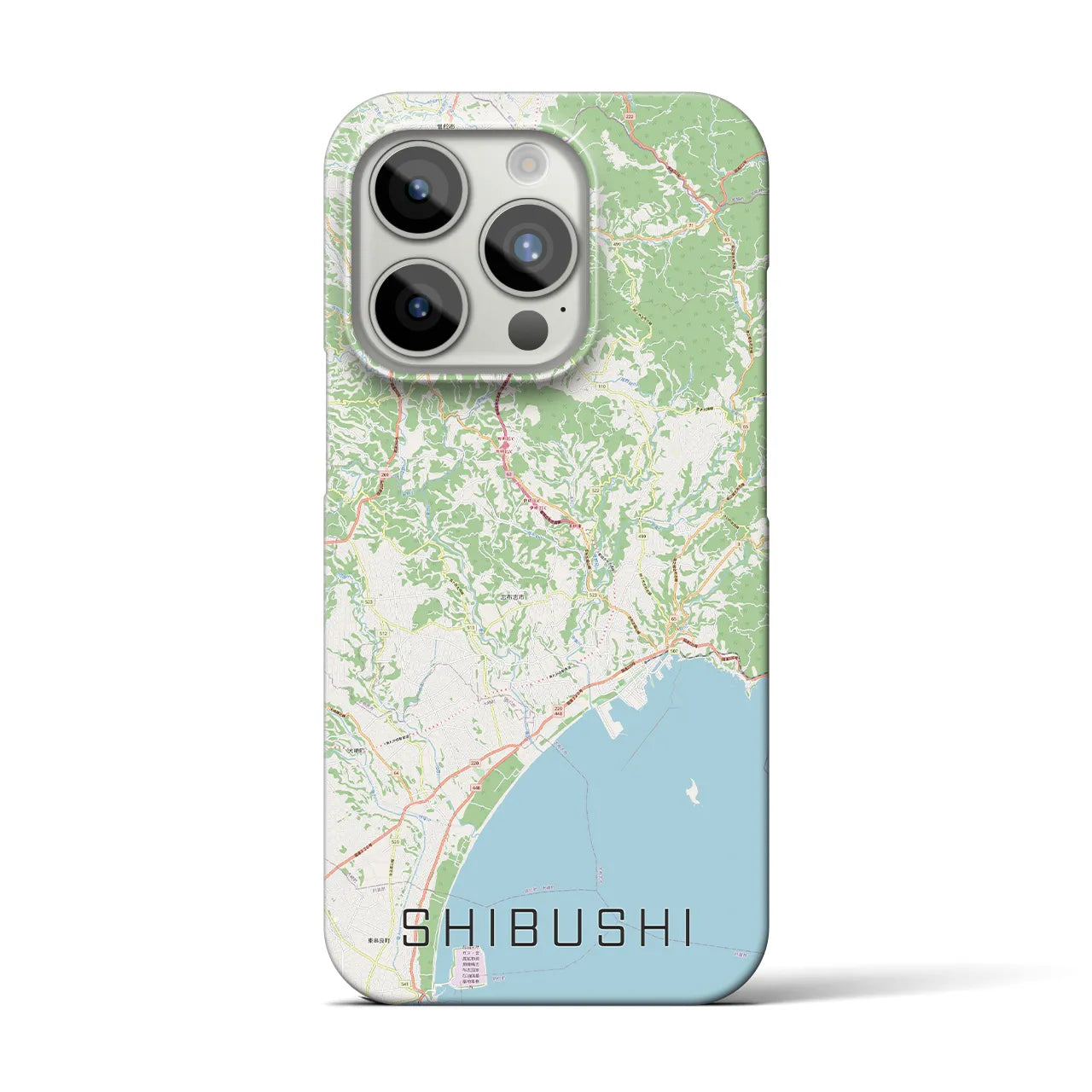 【志布志】地図柄iPhoneケース（バックカバータイプ・ナチュラル）iPhone 15 Pro 用