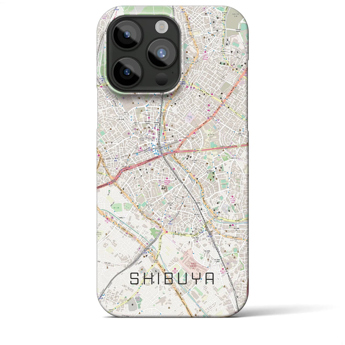【渋谷】地図柄iPhoneケース（バックカバータイプ・ナチュラル）iPhone 15 Pro Max 用