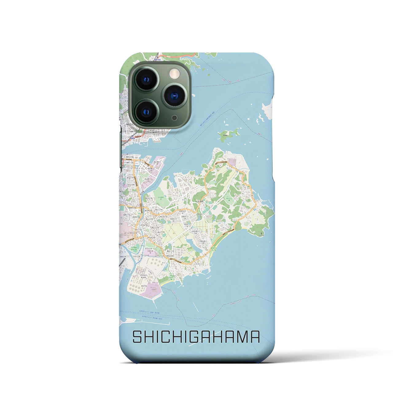【七ヶ浜】地図柄iPhoneケース（バックカバータイプ・ナチュラル）iPhone 11 Pro 用