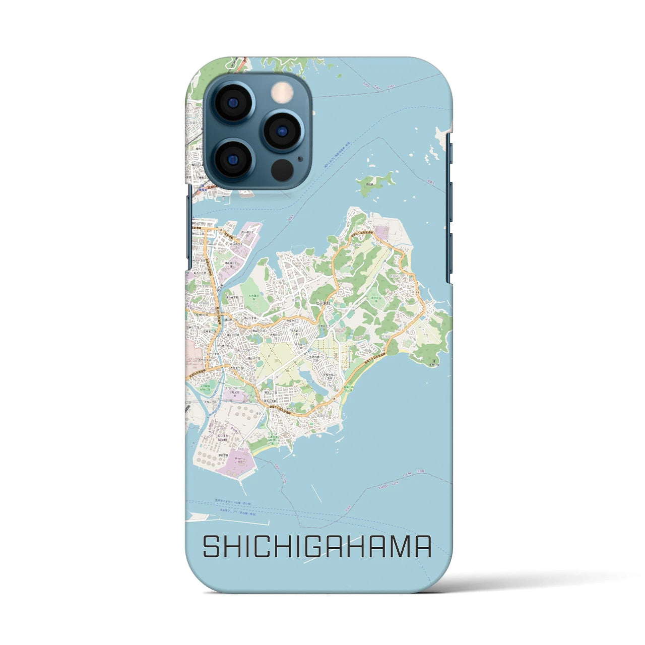 【七ヶ浜】地図柄iPhoneケース（バックカバータイプ・ナチュラル）iPhone 12 / 12 Pro 用