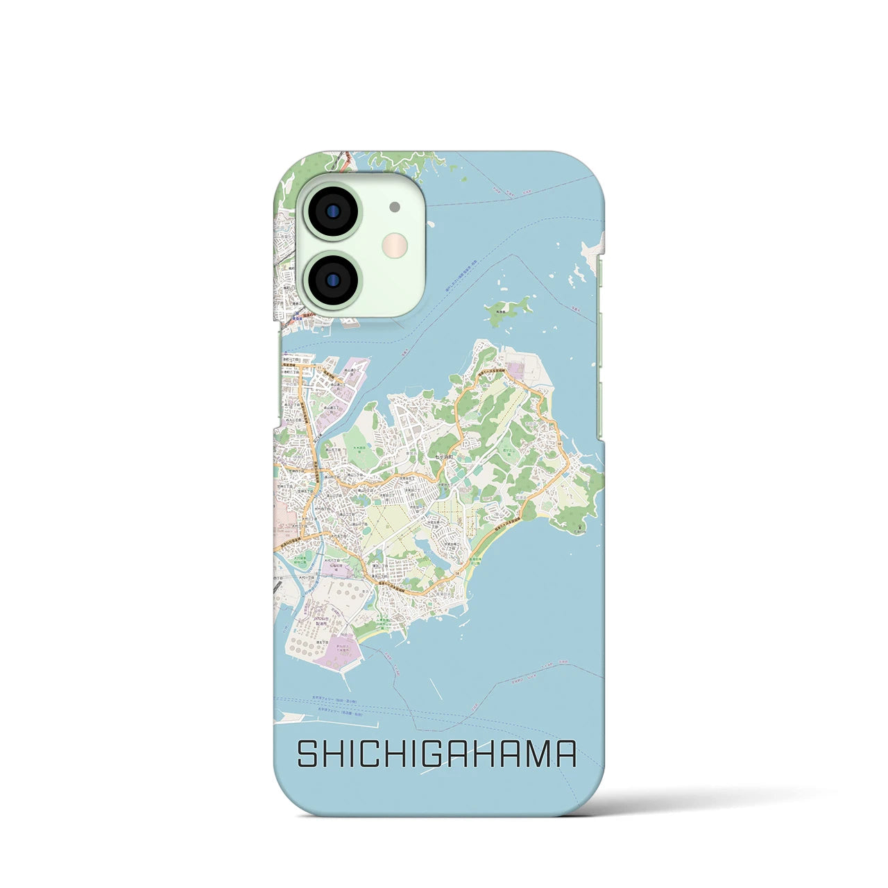 【七ヶ浜】地図柄iPhoneケース（バックカバータイプ・ナチュラル）iPhone 12 mini 用