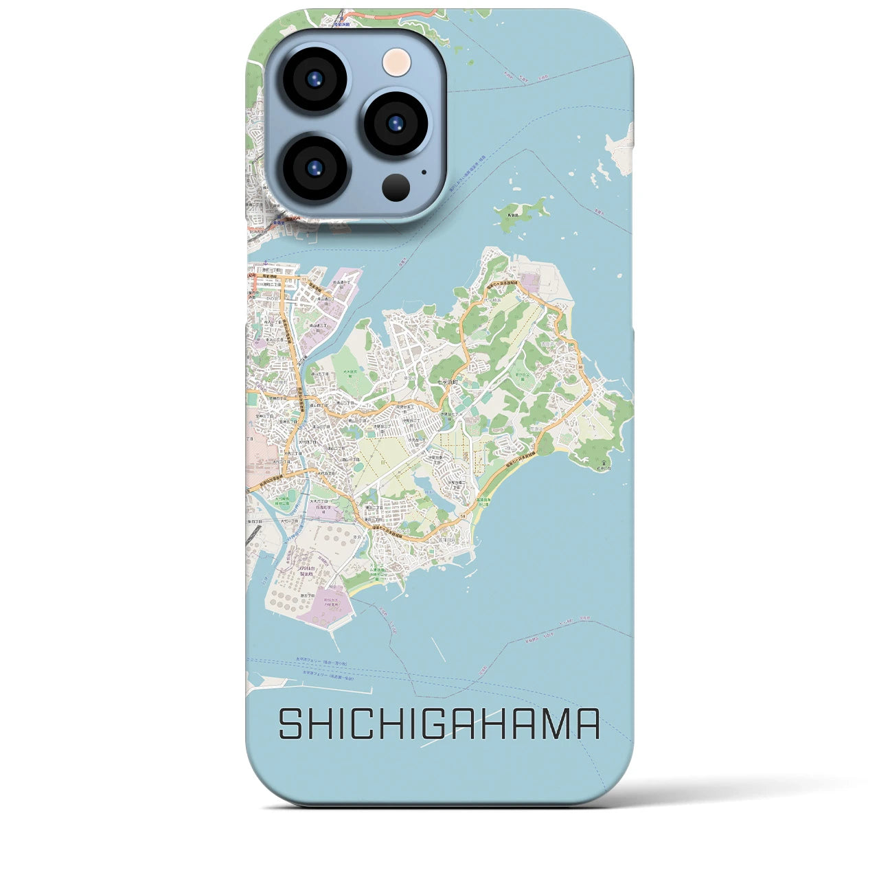【七ヶ浜】地図柄iPhoneケース（バックカバータイプ・ナチュラル）iPhone 13 Pro Max 用