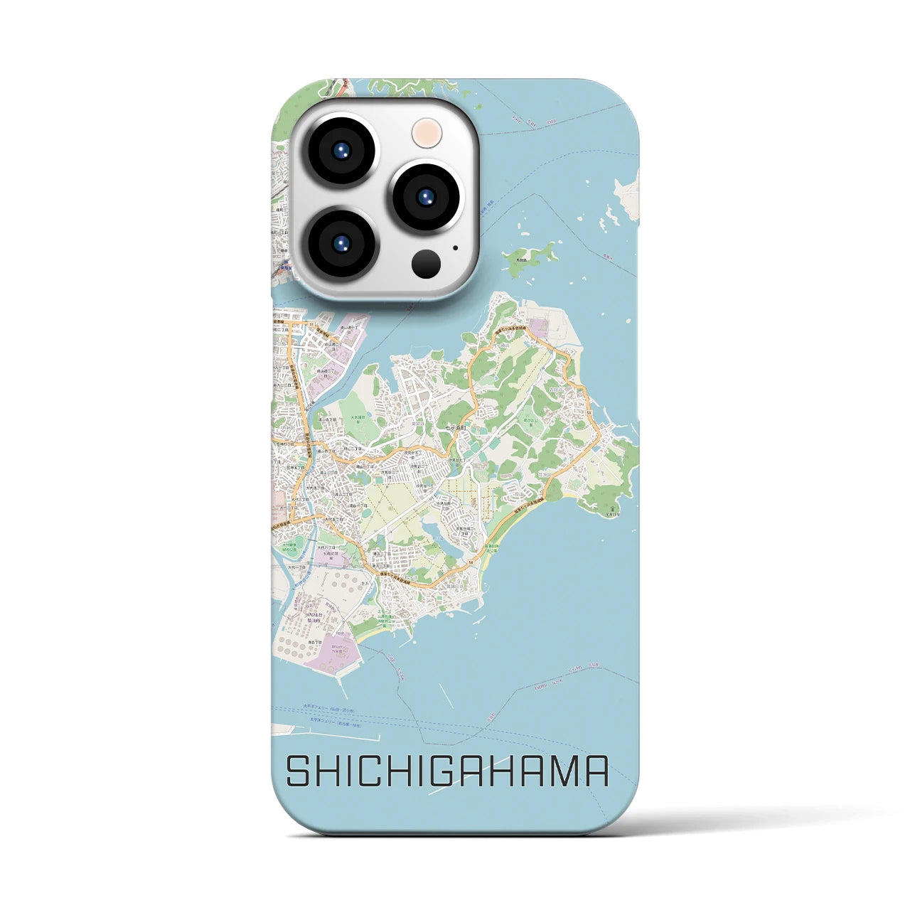 【七ヶ浜】地図柄iPhoneケース（バックカバータイプ・ナチュラル）iPhone 13 Pro 用