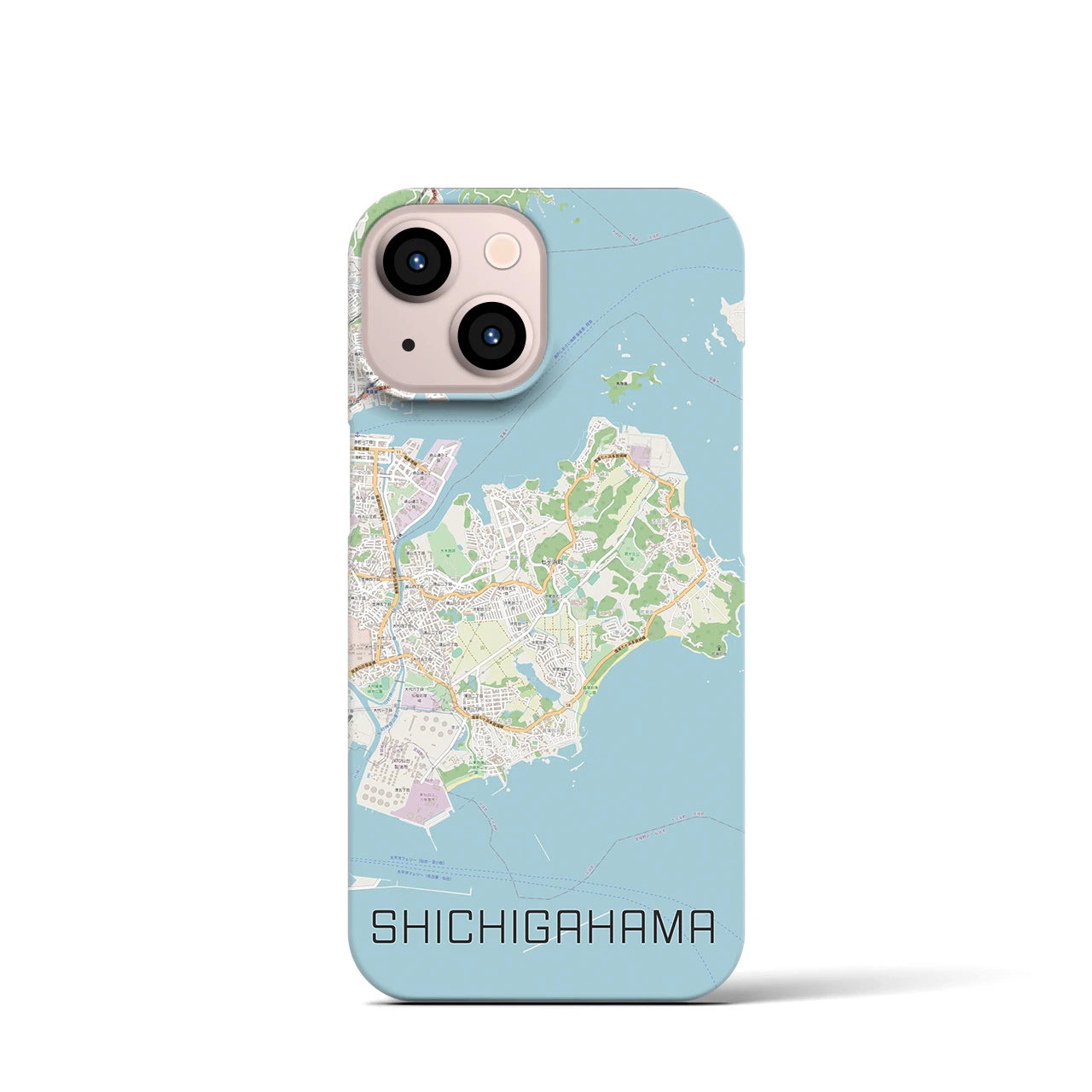 【七ヶ浜】地図柄iPhoneケース（バックカバータイプ・ナチュラル）iPhone 13 mini 用
