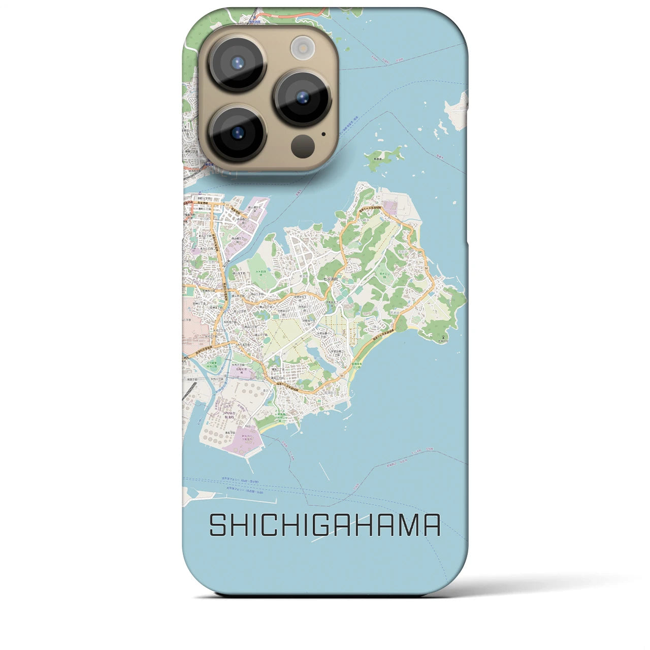 【七ヶ浜】地図柄iPhoneケース（バックカバータイプ・ナチュラル）iPhone 14 Pro Max 用