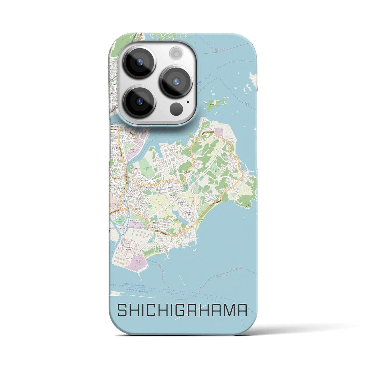 【七ヶ浜】地図柄iPhoneケース（バックカバータイプ・ナチュラル）iPhone 14 Pro 用