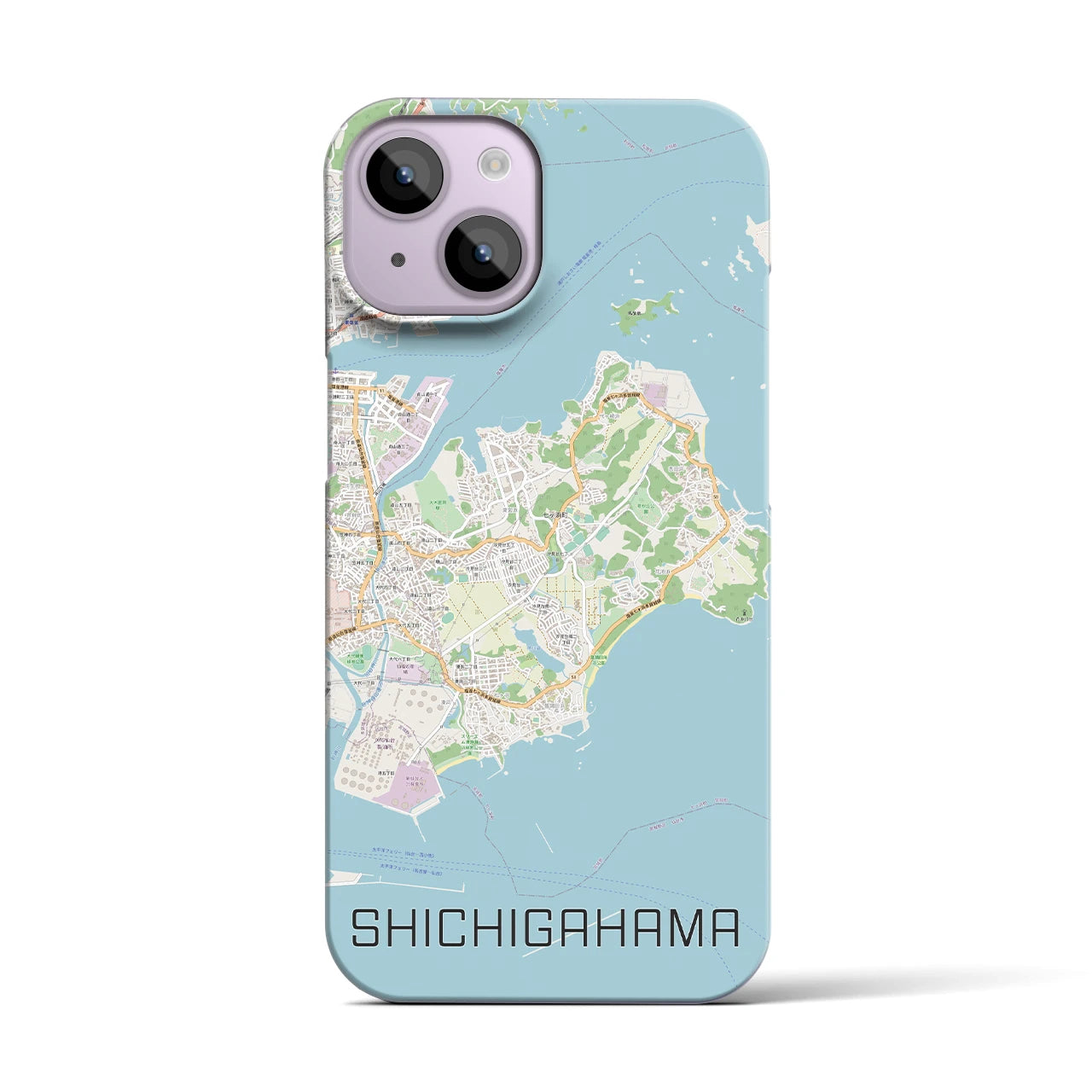 【七ヶ浜】地図柄iPhoneケース（バックカバータイプ・ナチュラル）iPhone 14 用