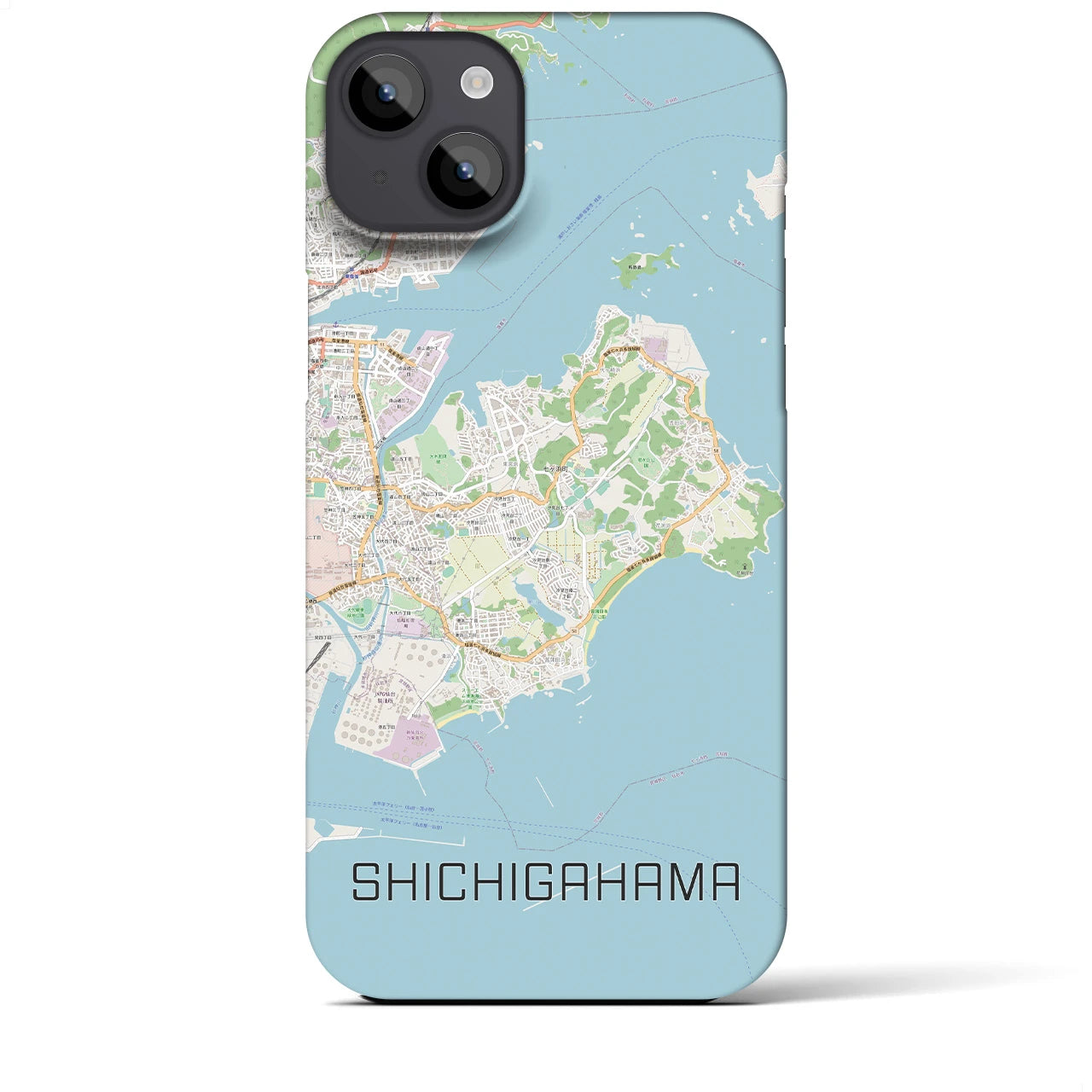 【七ヶ浜】地図柄iPhoneケース（バックカバータイプ・ナチュラル）iPhone 14 Plus 用
