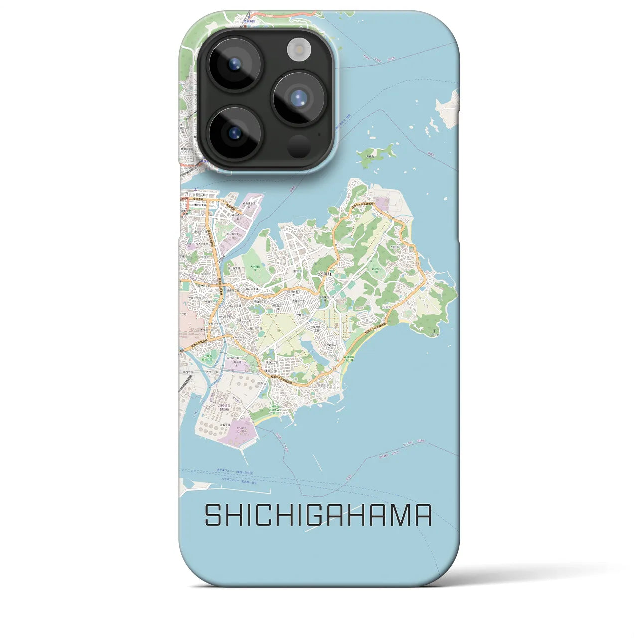 【七ヶ浜】地図柄iPhoneケース（バックカバータイプ・ナチュラル）iPhone 15 Pro Max 用