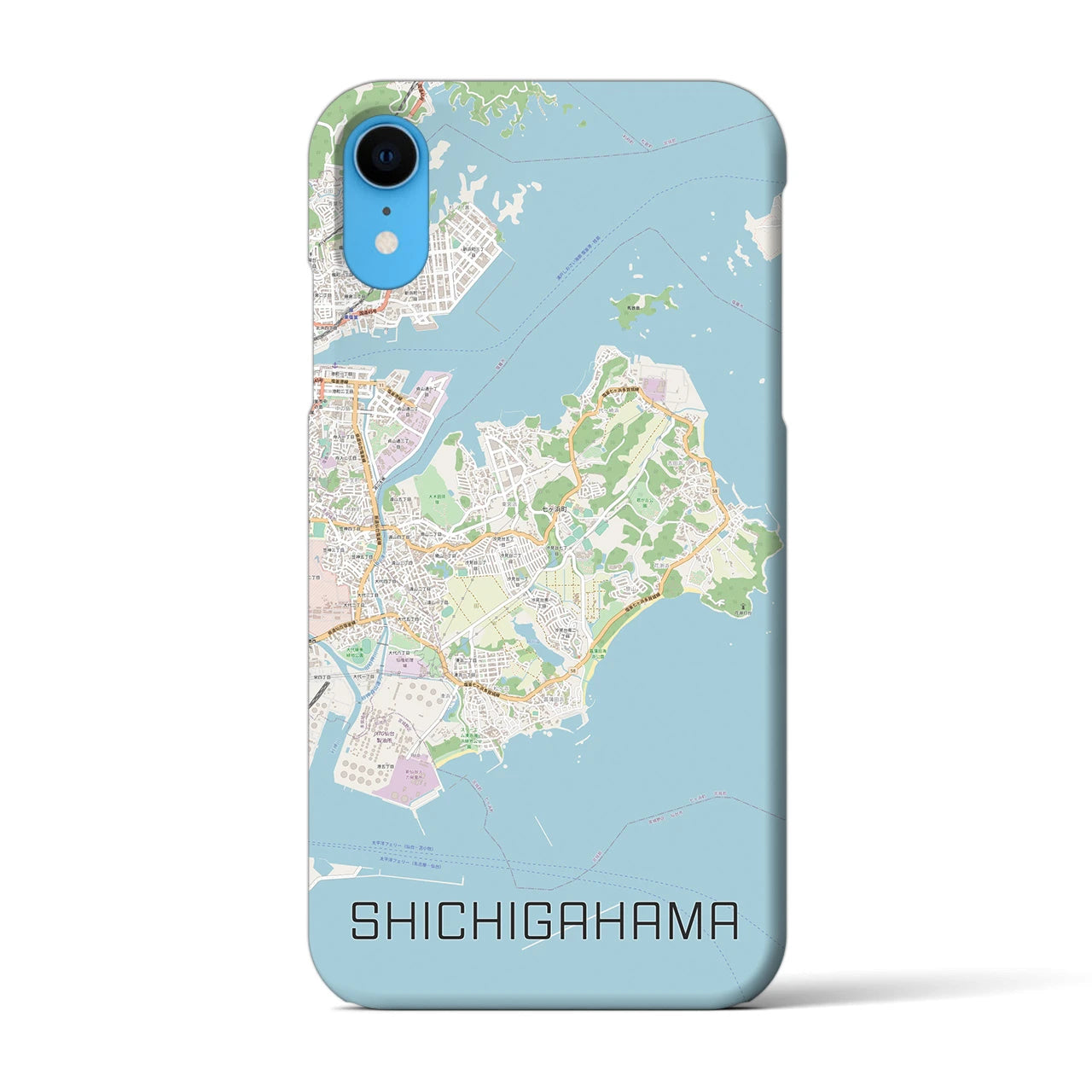 【七ヶ浜】地図柄iPhoneケース（バックカバータイプ・ナチュラル）iPhone XR 用