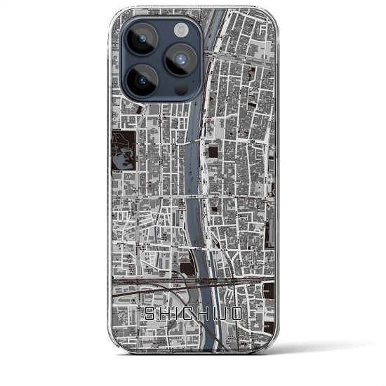 【七条】地図柄iPhoneケース（クリアタイプ・モノトーン）iPhone 15 Pro Max 用