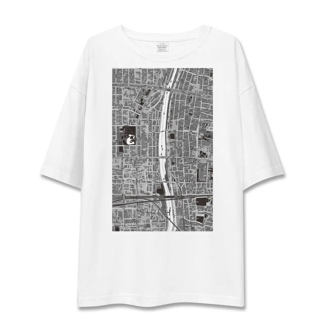 【七条(京都府)】地図柄ビッグシルエットTシャツ