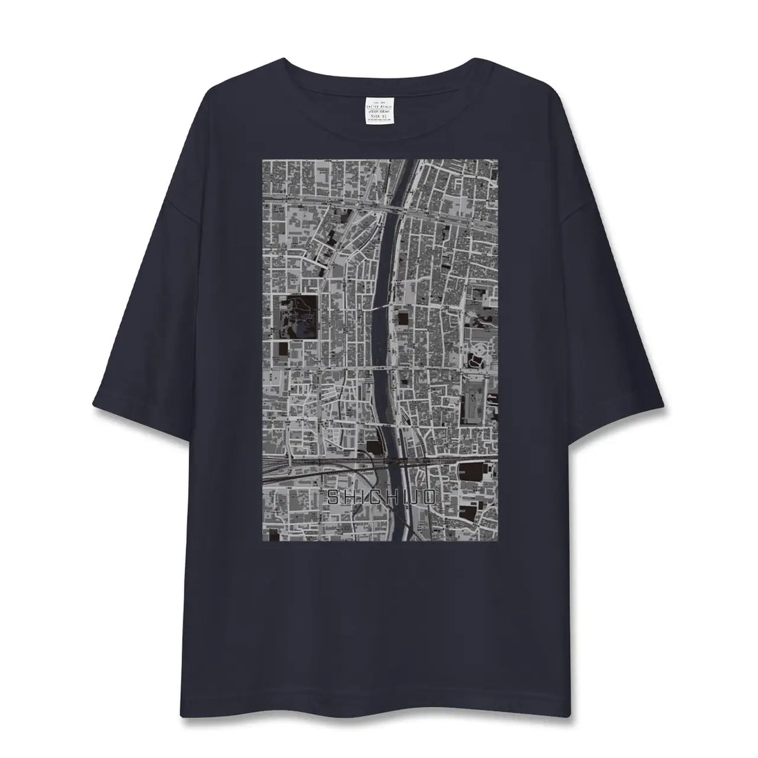 【七条（京都府）】地図柄ビッグシルエットTシャツ