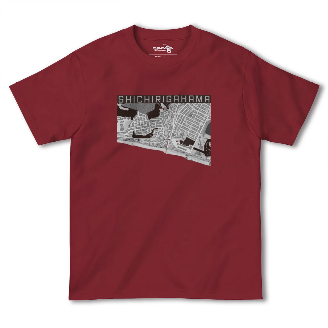 【七里ヶ浜(神奈川県)】地図柄ヘビーウェイトTシャツ