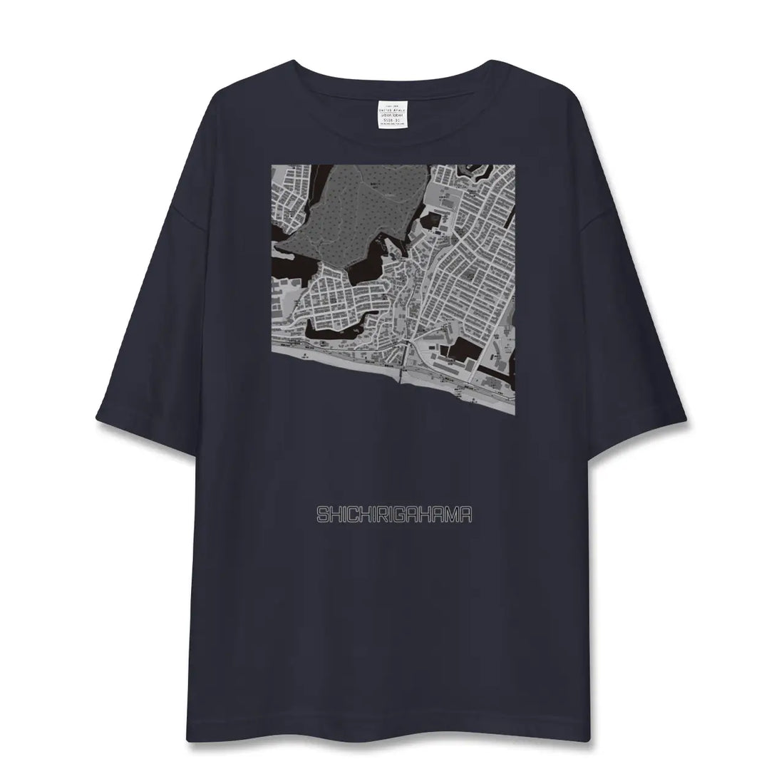 【七里ヶ浜（神奈川県）】地図柄ビッグシルエットTシャツ