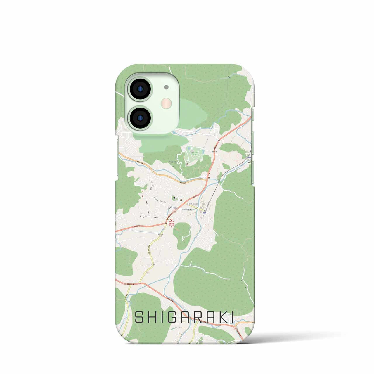 【信楽】地図柄iPhoneケース（バックカバータイプ・ナチュラル）iPhone 12 mini 用