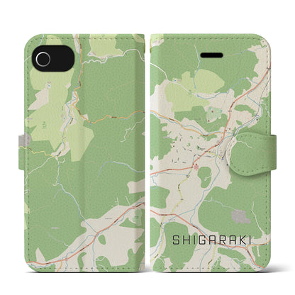 【信楽（滋賀県）】地図柄iPhoneケース（手帳タイプ）ナチュラル・iPhone SE（第3 / 第2世代） / 8 / 7 / 6s / 6 用