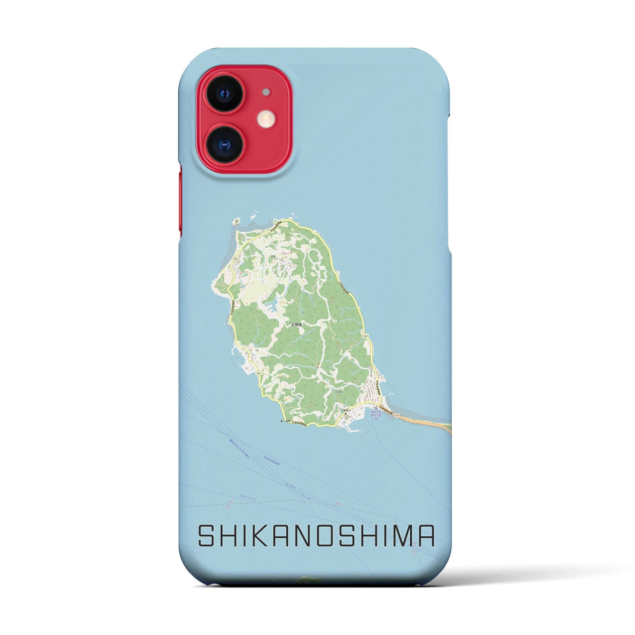 【志賀島】地図柄iPhoneケース（バックカバータイプ・ナチュラル）iPhone 11 用