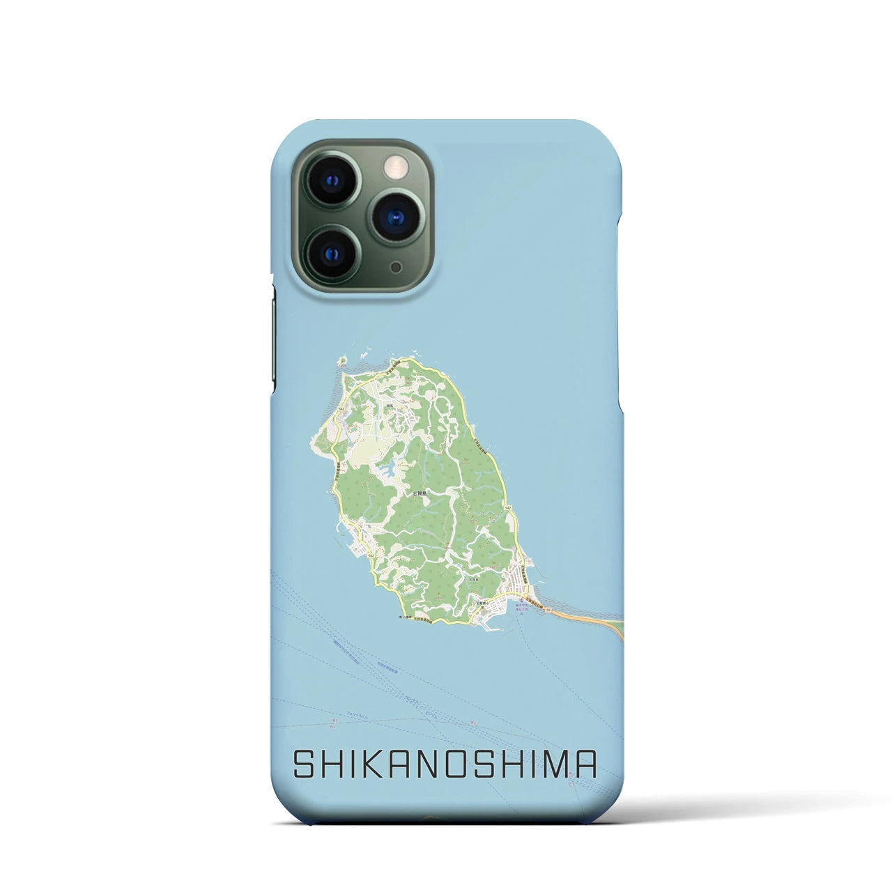 【志賀島】地図柄iPhoneケース（バックカバータイプ・ナチュラル）iPhone 11 Pro 用