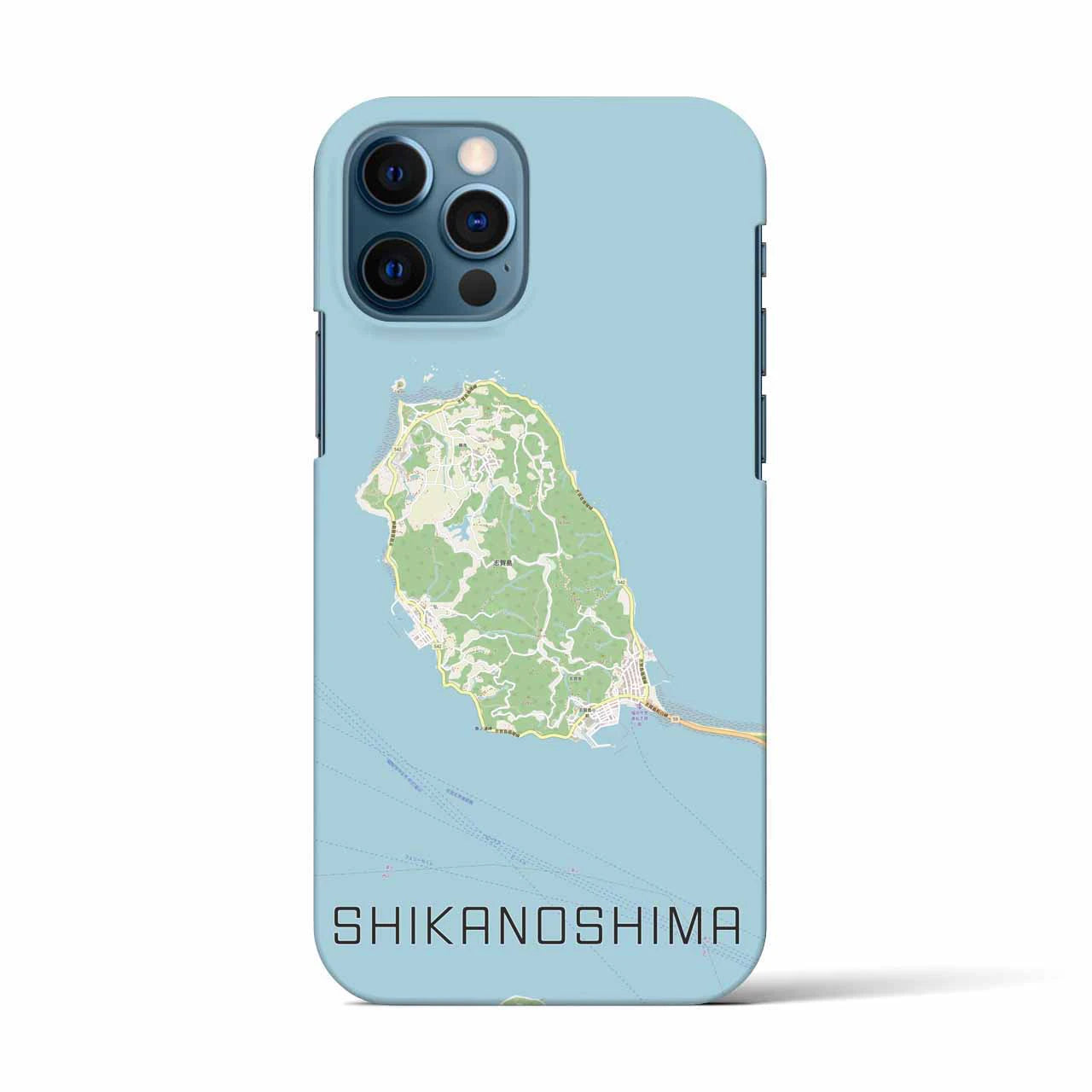 【志賀島】地図柄iPhoneケース（バックカバータイプ・ナチュラル）iPhone 12 / 12 Pro 用