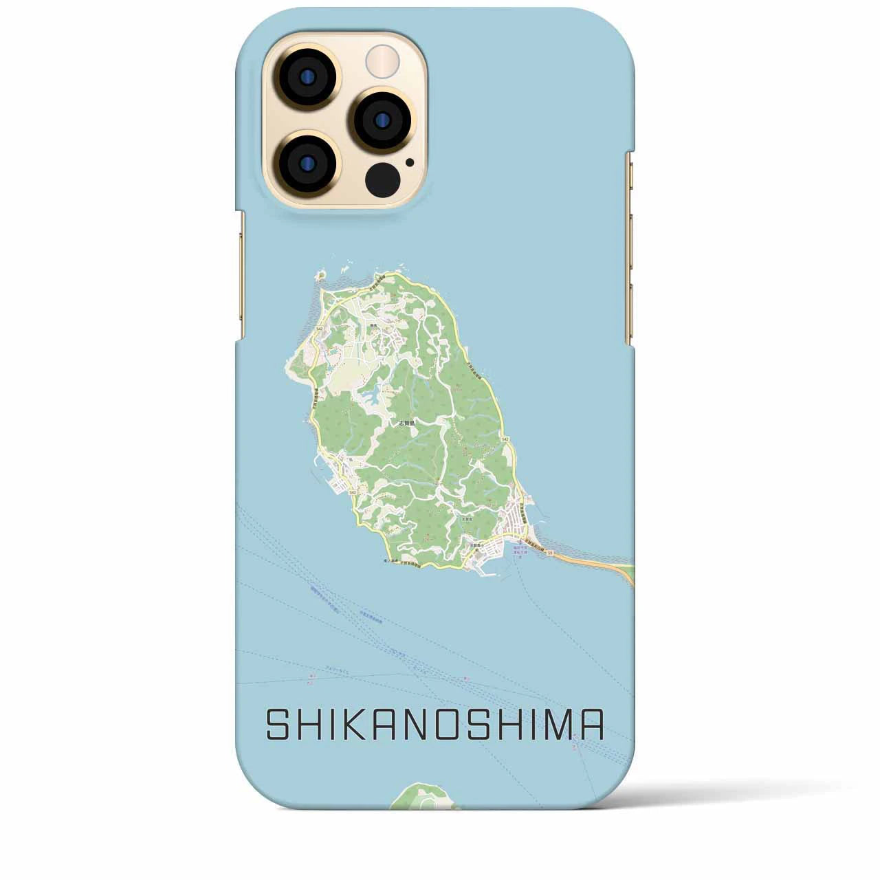 【志賀島】地図柄iPhoneケース（バックカバータイプ・ナチュラル）iPhone 12 Pro Max 用