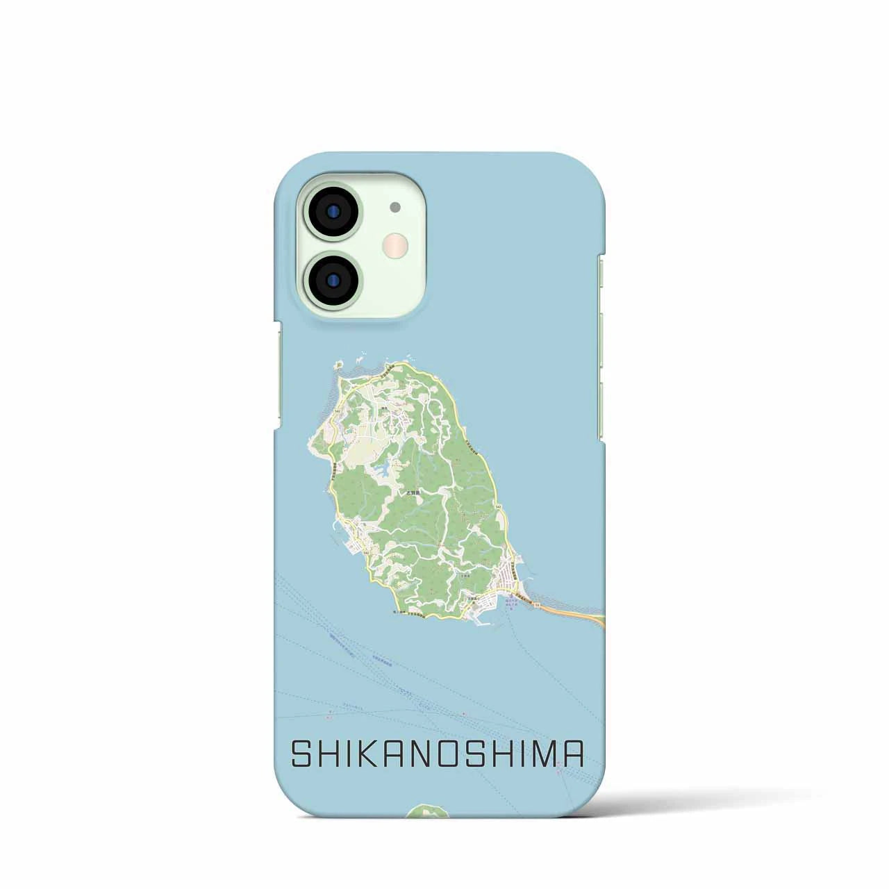 【志賀島】地図柄iPhoneケース（バックカバータイプ・ナチュラル）iPhone 12 mini 用