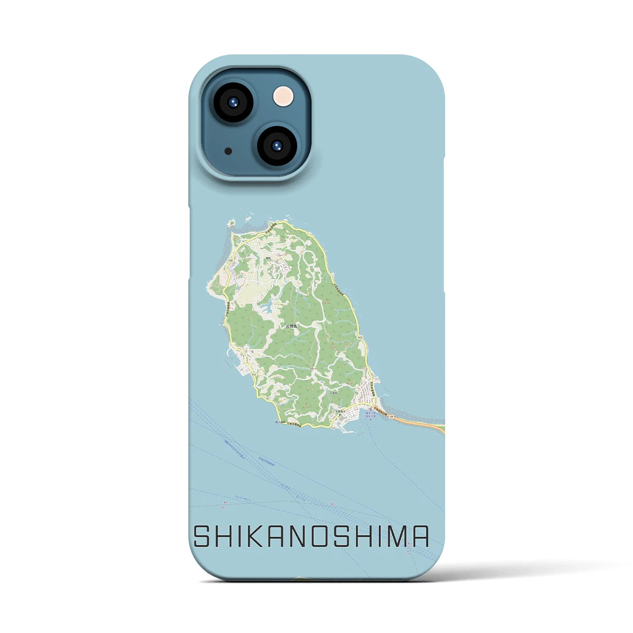 【志賀島】地図柄iPhoneケース（バックカバータイプ・ナチュラル）iPhone 13 用