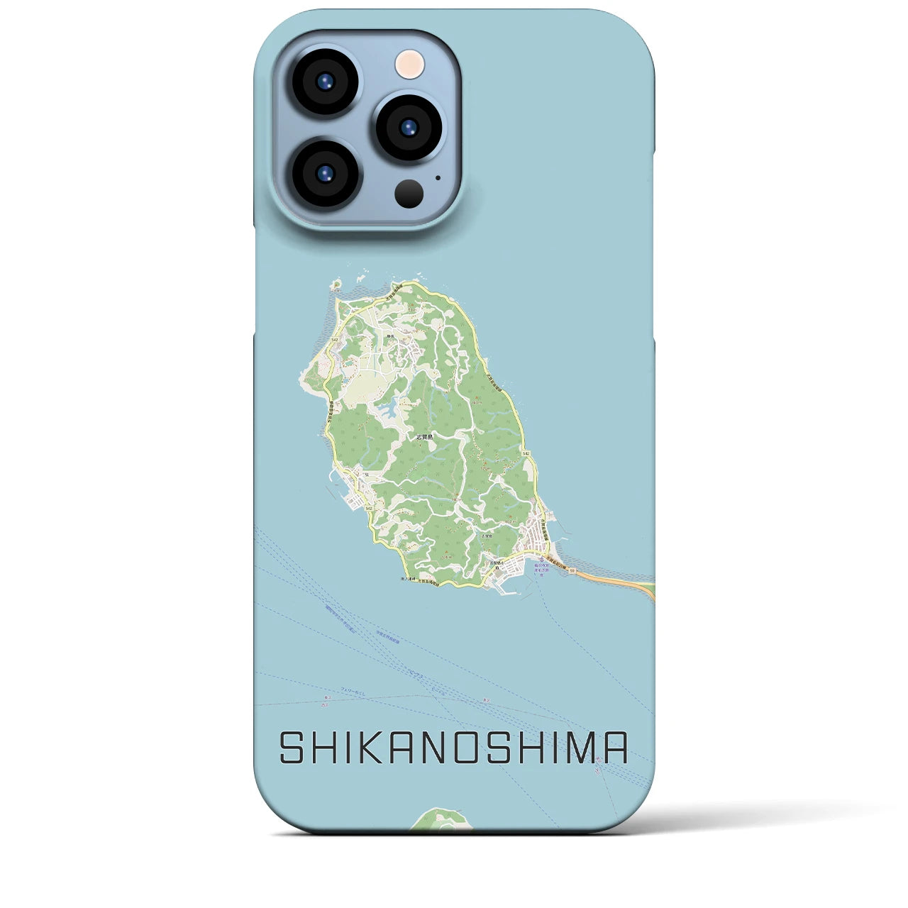 【志賀島】地図柄iPhoneケース（バックカバータイプ・ナチュラル）iPhone 13 Pro Max 用