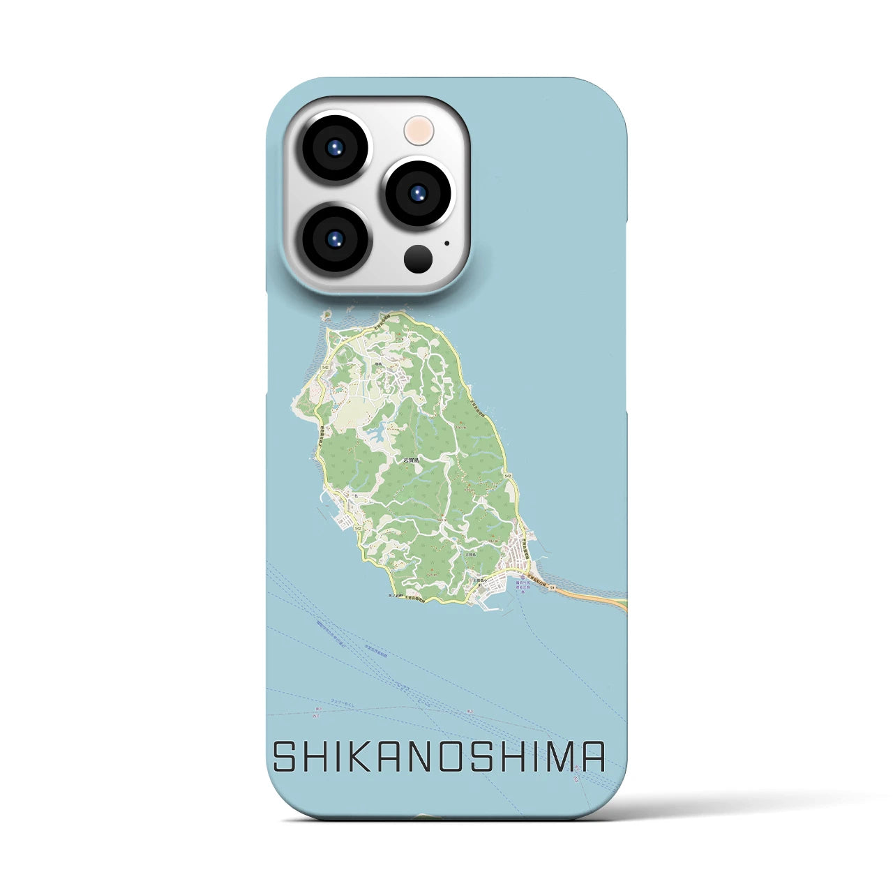 【志賀島】地図柄iPhoneケース（バックカバータイプ・ナチュラル）iPhone 13 Pro 用