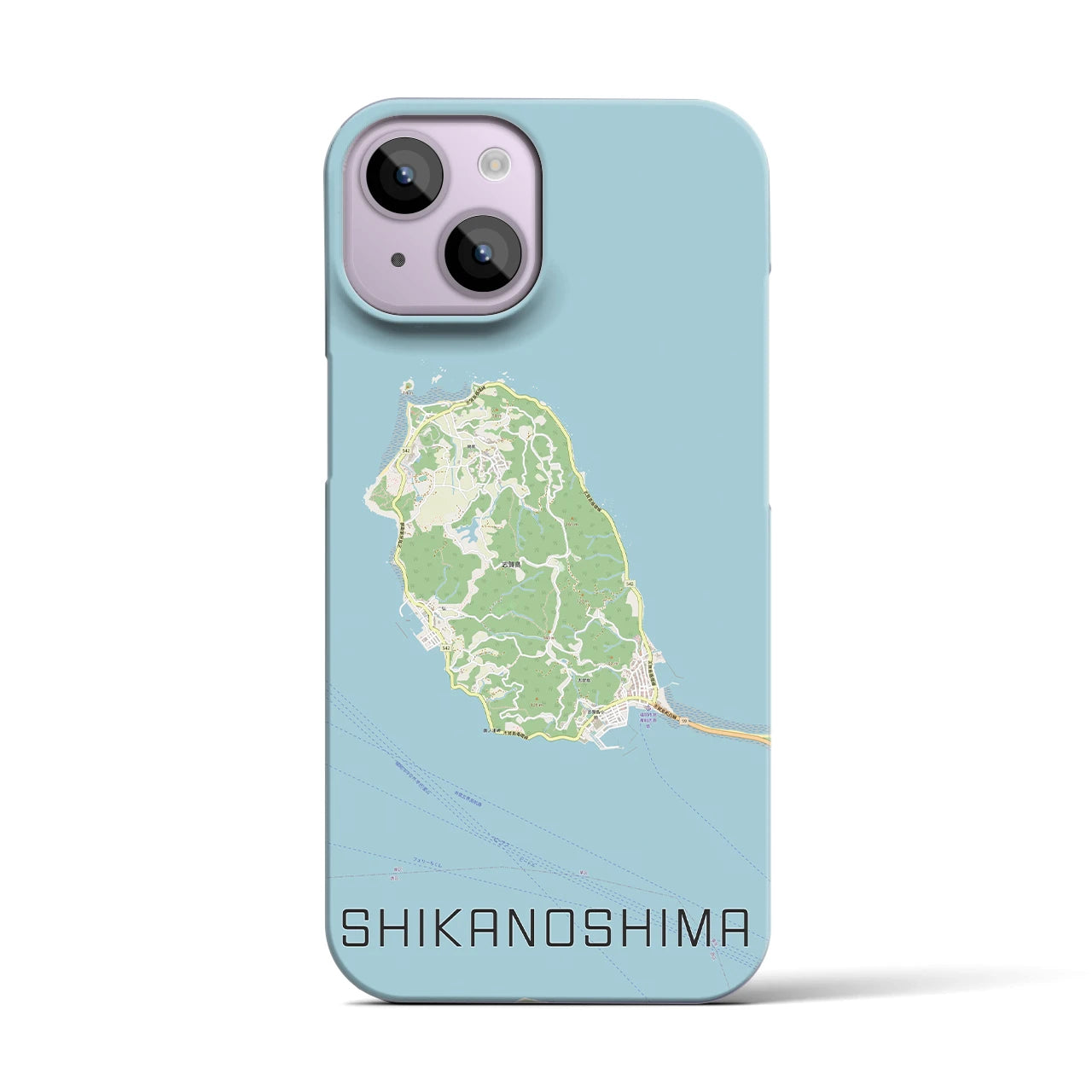 【志賀島】地図柄iPhoneケース（バックカバータイプ・ナチュラル）iPhone 14 用