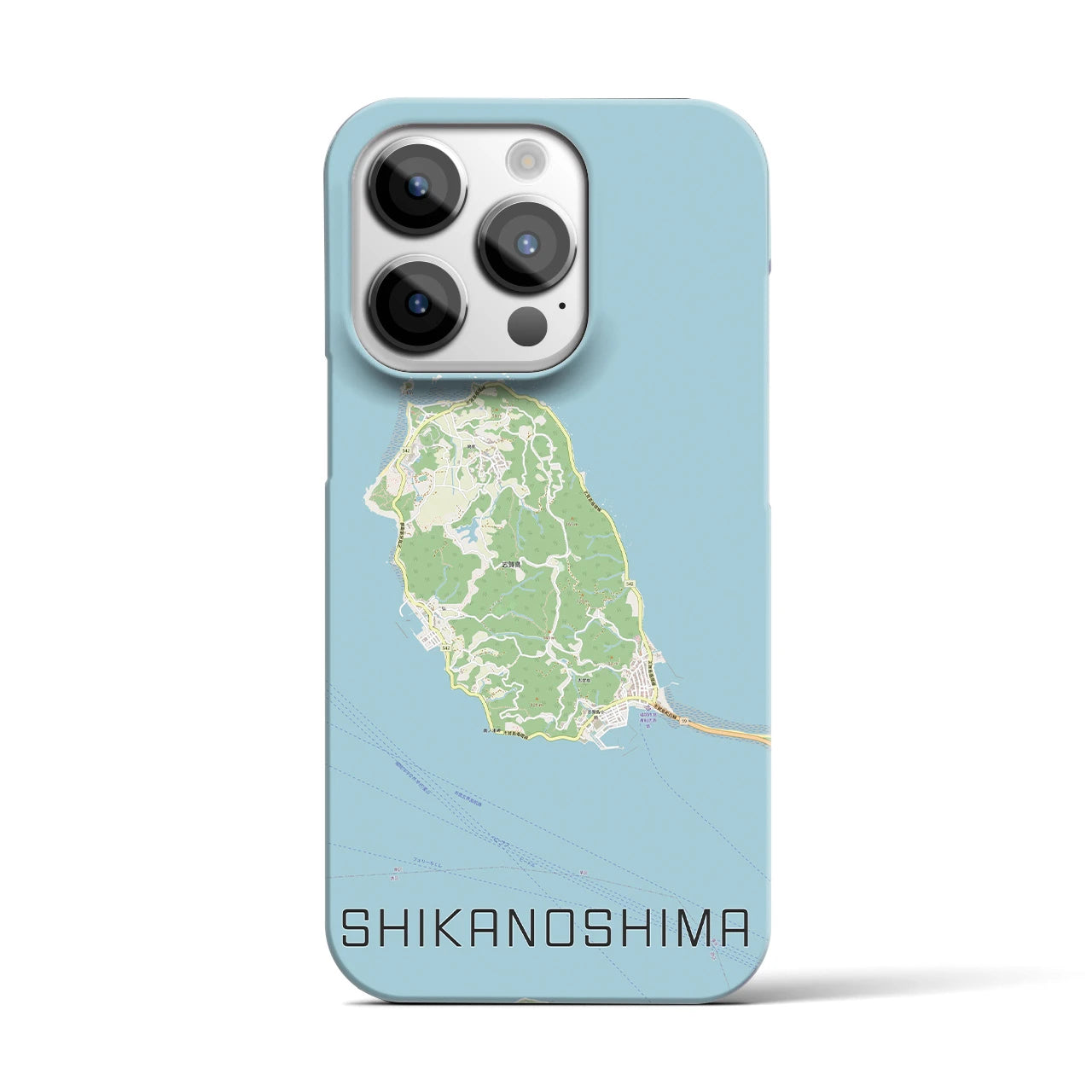【志賀島】地図柄iPhoneケース（バックカバータイプ・ナチュラル）iPhone 14 Pro 用