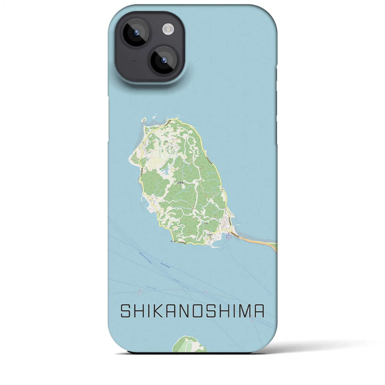 【志賀島】地図柄iPhoneケース（バックカバータイプ・ナチュラル）iPhone 14 Plus 用