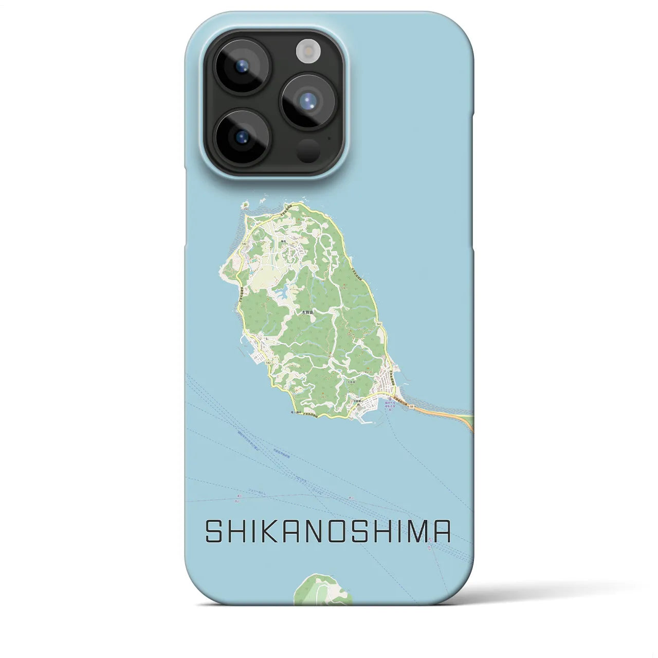 【志賀島】地図柄iPhoneケース（バックカバータイプ・ナチュラル）iPhone 15 Pro Max 用