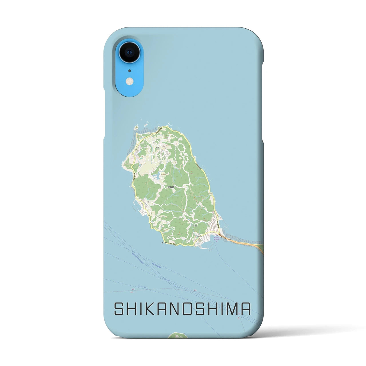 【志賀島】地図柄iPhoneケース（バックカバータイプ・ナチュラル）iPhone XR 用