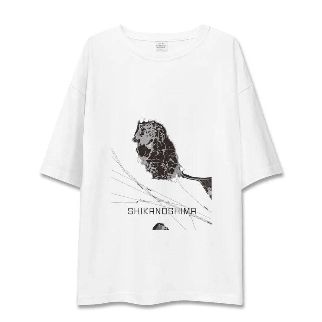 【志賀島（福岡県）】地図柄ビッグシルエットTシャツ