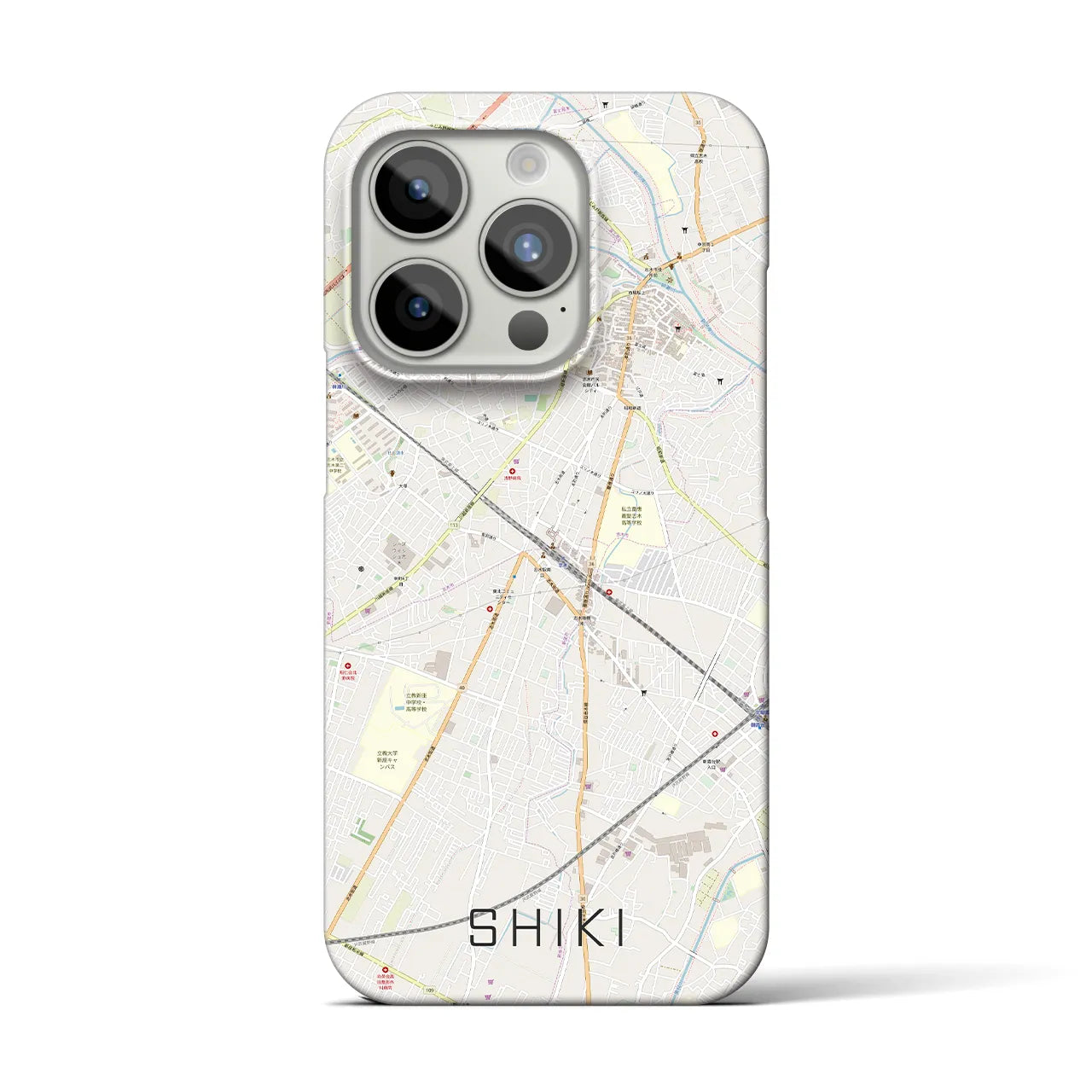 【志木】地図柄iPhoneケース（バックカバータイプ・ナチュラル）iPhone 15 Pro 用