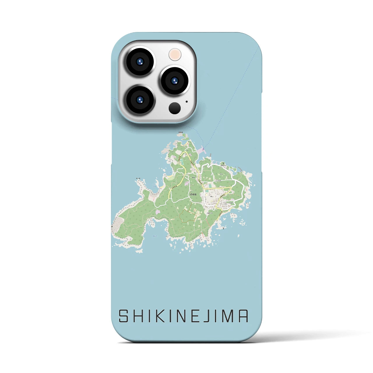 【式根島】地図柄iPhoneケース（バックカバータイプ・ナチュラル）iPhone 13 Pro 用