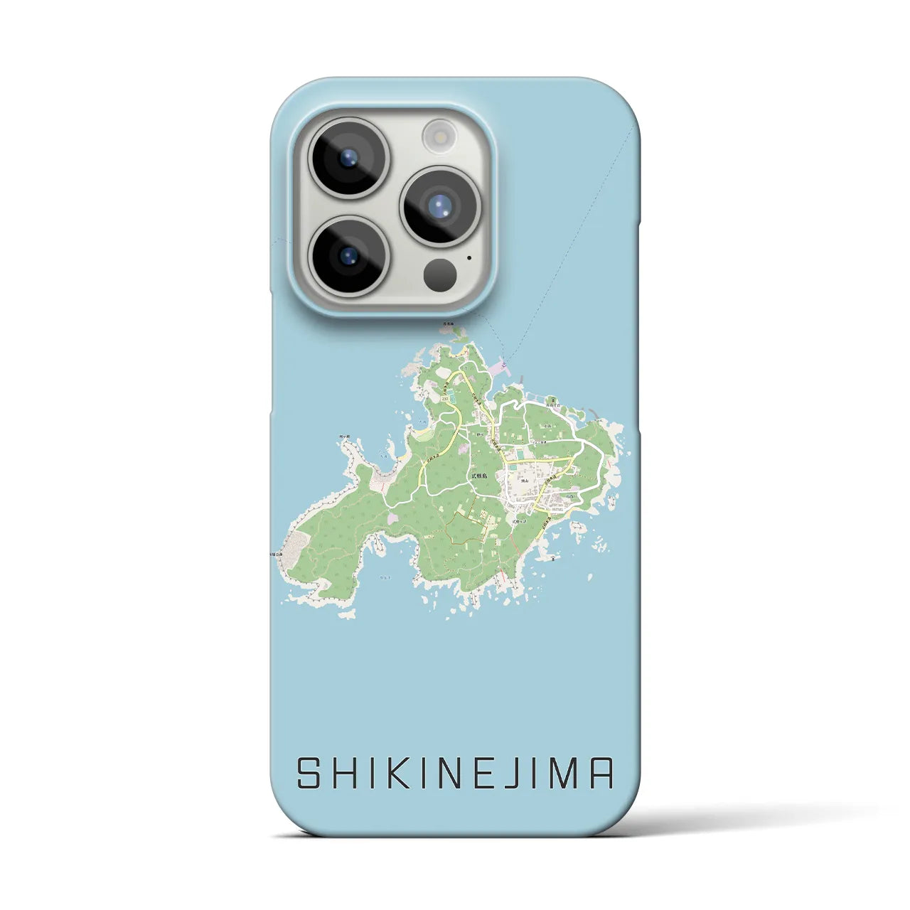 【式根島】地図柄iPhoneケース（バックカバータイプ・ナチュラル）iPhone 15 Pro 用