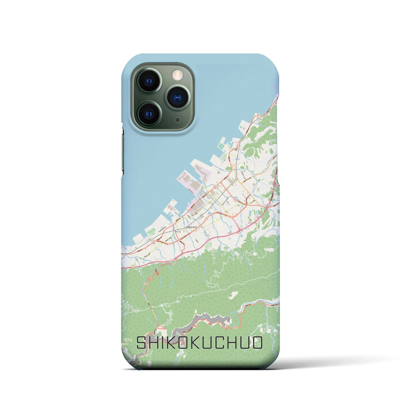 【四国中央】地図柄iPhoneケース（バックカバータイプ・ナチュラル）iPhone 11 Pro 用
