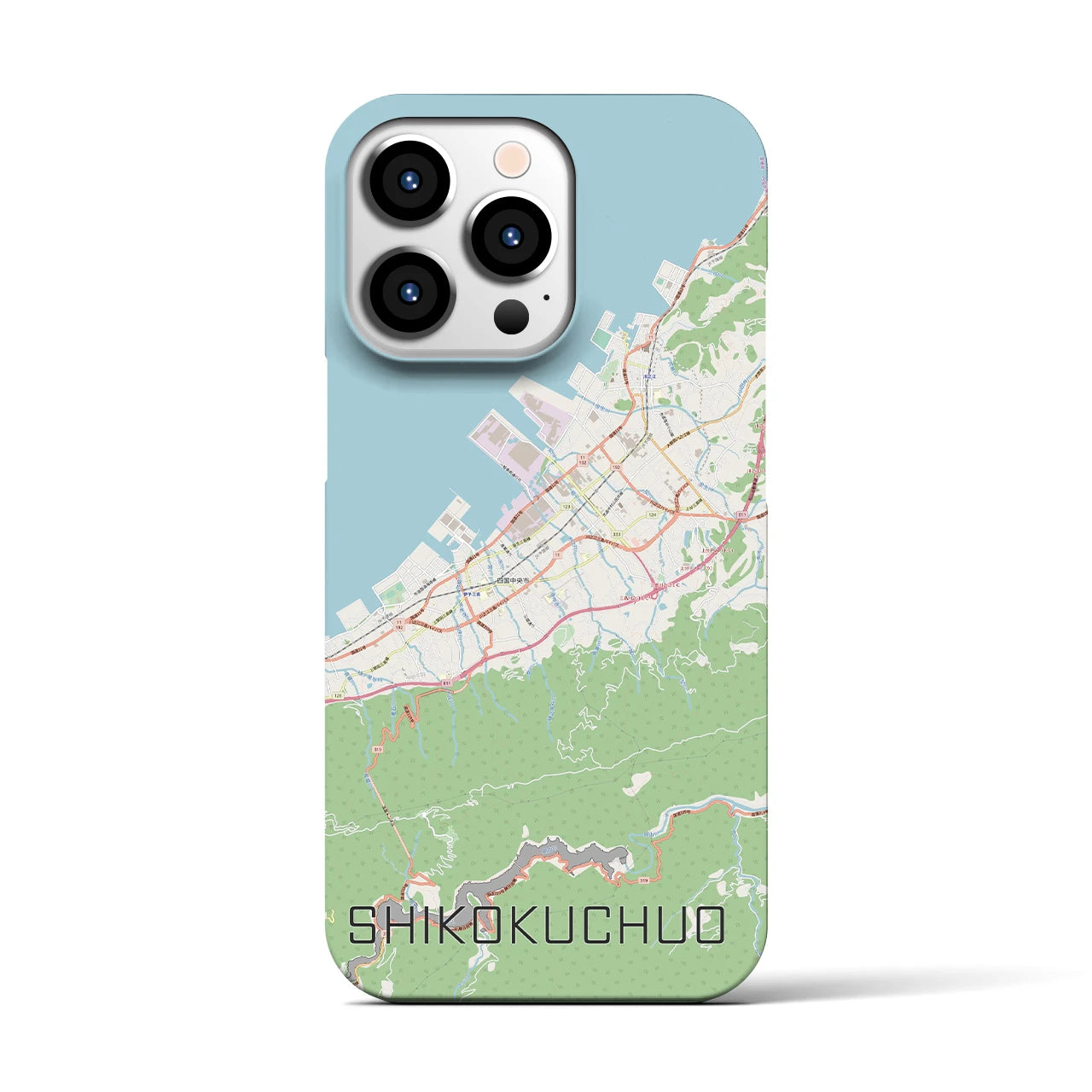 【四国中央】地図柄iPhoneケース（バックカバータイプ・ナチュラル）iPhone 13 Pro 用